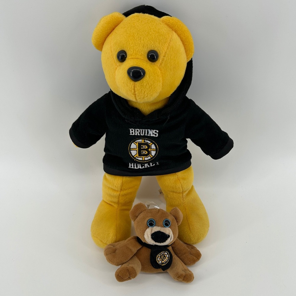Boston Bruins NHL Forever Collectibles Plush Teddy Bears Hoodie & Ornament Lot